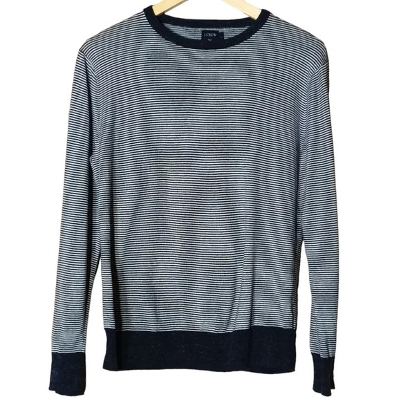 J. Crew Tops - J. Crew linen blend nautical striped crew neck ribbed hem cuffs neck sma…